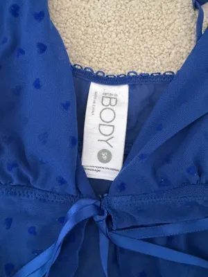 NWOT Cotton On iBODY Blue Heart Print Sheer Camisole with Adjustable Tie & Straps thumbnail 2