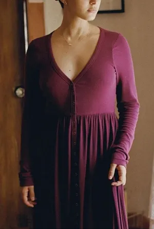 Hatch The Softest Rib Nursing Purple Maternity Nursing Dress Size 3 or Large thumbnail 1