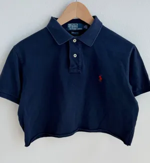 Navy Polo Ralph Lauren Cropped Polo thumbnail 1