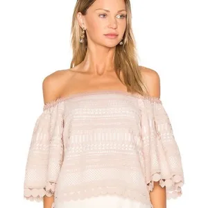 Revolve ALEXIS Finn Lace Off Shoulder Top Blouse Blush Pink Silk Lacey‎ X-Small thumbnail 14