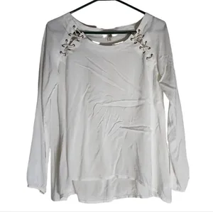 YA Los Angeles Long Sleeve Semi Sheer Blouse Size Small thumbnail 1