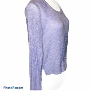 Aeropostale Live Love Dream Purple Sequin Feather Sweater Large thumbnail 3