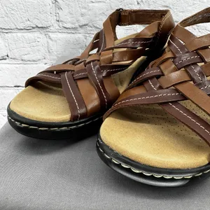 Clarks Collection Lexi Carmen Sandals Women's 10M Tan Leather Strappy thumbnail 3