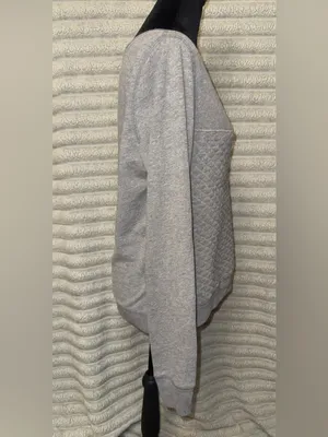 Hollister Gray Quilted Panel Sweater Size L Fits M thumbnail 2