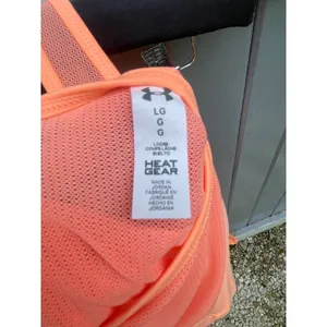 Under Armour Womens HeatGear Loose Fit Mesh Back Tank Top Neon Coral Large thumbnail 3