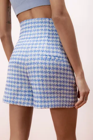 ZARA High Waisted Blue Shorts thumbnail 3
