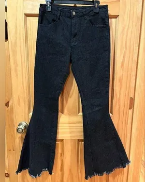 Altar’d State Flare Bell Bottom Raw Hem Jeans - Size L like new thumbnail 1