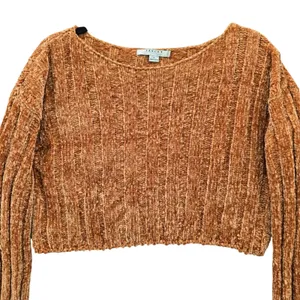 Yellow Crop Chenille Ribbed Y2K Favlux Vintage‎ Academia Cozy Sweater Small thumbnail 3