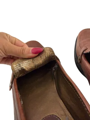 NATURALIZER Brown Leather Wedge Loafers Size 7 thumbnail 2