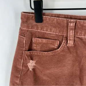 American Eagle Size 2 Stretch Corduroy Distressed Cutoff High Rise Mini Skirt‎ thumbnail 3