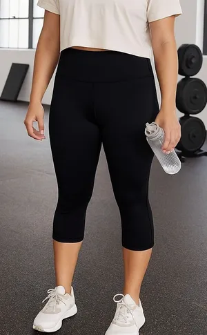Aerie Crop Leggings High Waisted Stretch Athletic Black‎ Size 06 Running Gym thumbnail 1