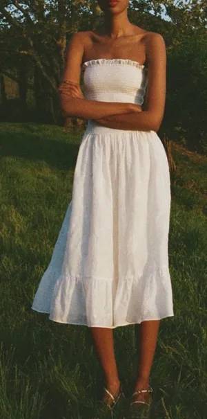 Reformation Laurine Dress in Ivory XS thumbnail 1