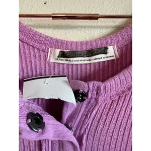 Free People We The Free Tank Top‎ Women XS Purple Henley Ribbed Racerback Casual thumbnail 4