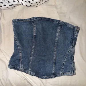 zara denim tube top  thumbnail 3