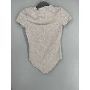 GAP Womens Bodysuit Gray Heather Short Sleeve Crew Neck XS thumbnail 3