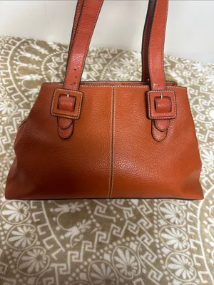 Liz Claiborne Burnt Orange Pebble Leather Shoulder Bag thumbnail 2
