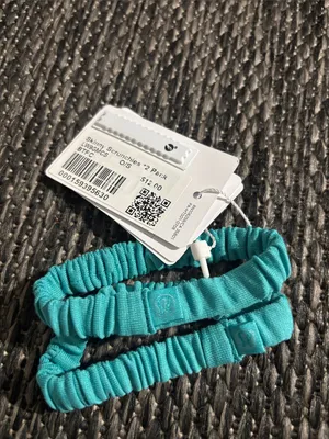 Lululemon Skinny Scrunchies *2 Pack NEW Teal thumbnail 2