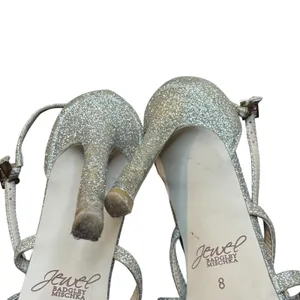Jewel Badgley Mischka Shoes Womens Size 8‎ Gold Glitter Strappy Stiletto Sandals thumbnail 10