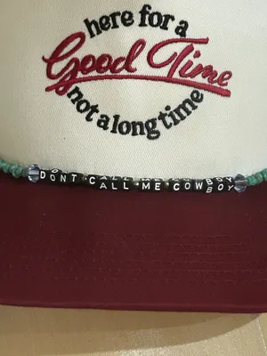 Beaded hat chain Don’t call me cowboy handmade brand new thumbnail 2