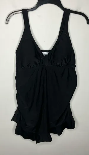 Motherhood Maternity black one piece swimsuit‎ size medium thumbnail 1