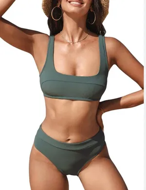 Shade & Shore Women's Bikini Sets Two Piece Bathing Suit Square Neck... thumbnail 1