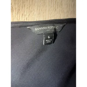 Banana Republic‎ Black Satin Side Button Slit Midi Slip Dress Womens 6 V-Neck thumbnail 2