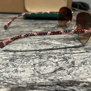 Gold Aviator Sunglasses with Brown Lenses thumbnail 6