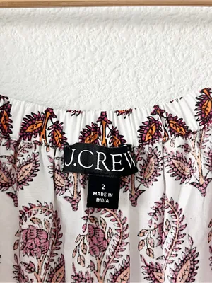 J.Crew Bouquet Block Print Cotton Poplin Cottagecore Vacation Floral Mini Dress thumbnail 3