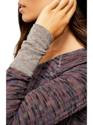 We The Free Spaced Out Long Sleeve Top Purple Blue Contrast Cuff Women Size XL thumbnail 2