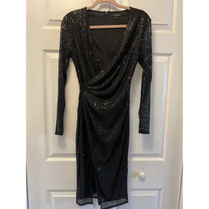 Area Stars Asymmetrical‎ Sequin Dress Black Women's Womens Size Small thumbnail 3