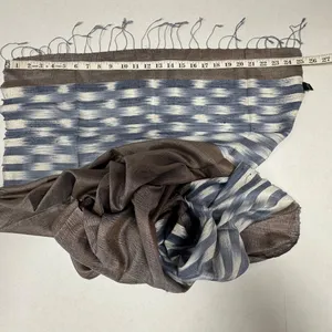 Unisex Silk Scarf With Thin Fringes‎ 68" x 25" - NEW in Bag. thumbnail 11