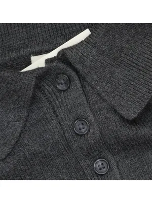 NWT A New Day Knit Polo Collar Ribbed Cuff Sweater Dress Dark Heather Gray M thumbnail 6