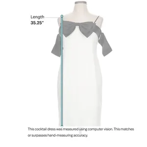 Alex Marie Cleo Dress Womens 10 White Black Bow Sheath Mini Bridal Wedding party thumbnail 6