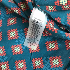 LuLaRoe Womens Duster Sz‎ S Joy Long Vest Teal Blue Orange Geometric Artsy NEW thumbnail 10