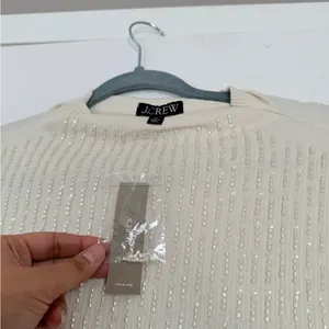 JCrew Cream Beaded Sequin Top Blouse Holidays New Years NWT thumbnail 4