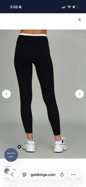 Gold Hinge Black Double Layer StrydeForm Leggings Set thumbnail 6