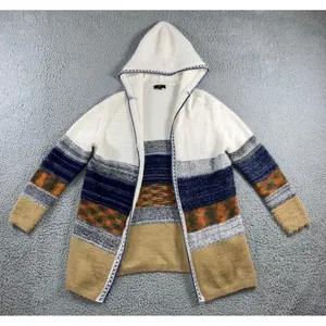 Fate Cardigan Sweater Women Medium Hooded Open Front Fuzzy Cozy Lagenlook‎ thumbnail 1