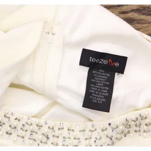 Teeze Me Juniors Embellished Illusion Sheath Dress H161252 Cream Off White 7/8 thumbnail 4