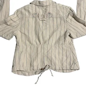 Vintage Women's Diesel‎ Flight Bright Cream Stripe Short Blazer Jacket Sz Small thumbnail 6