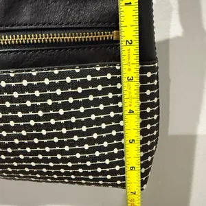 Fossil Fiona Striped Crossbody Bag Purse Handbag Black White Brown‎ With Key N thumbnail 11
