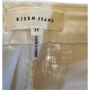 Risen Jeans Womens Plus Size 3XL White Wide-Leg Trouser Jeans High Rise thumbnail 2