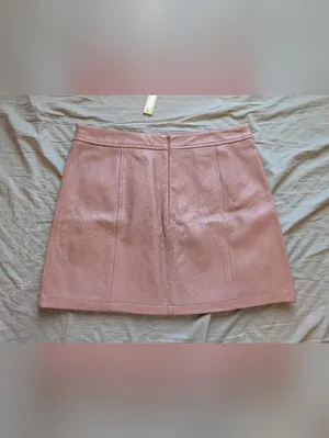 NWT Gianni Bini Leather Rachel Skirt Medium Blush thumbnail 2