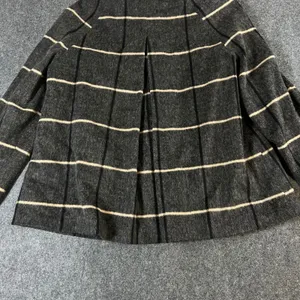 Zara Basic Womens Grey Plaid Wool Blend Swing Coat Jacket Size S Pleated Back thumbnail 11