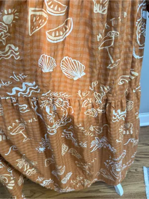 Anthropologie Carolita Printed Tiered Maxi Shirt Dress Small Beach Ocean Theme thumbnail 3