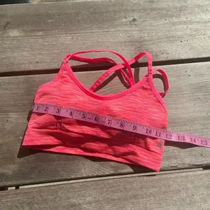 Reebok Womens Sports Bra Size XS Space Dye‎ Neon Pink Crop Top Strappy Pads thumbnail 7