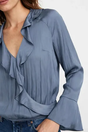 A New Day Beautiful steal blue blouse thumbnail 4