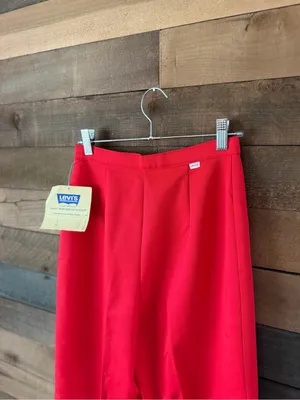 Vintage Levi’s Womenswear Red High Waist Trousers Deadstock 70s Pants thumbnail 9
