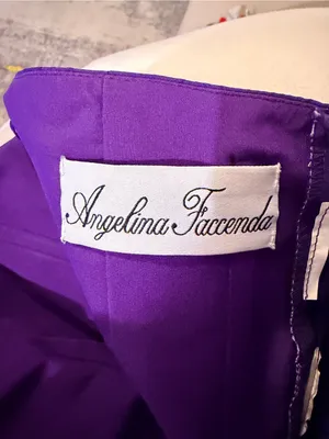 Angelina Faccenda Purple Ruffled Halter Fit & Flare Dress thumbnail 3