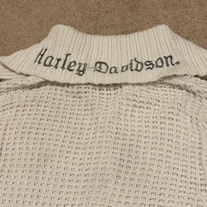 Harley Davidson Women’s Zip Up Sweater Size Medium Y2K Chunky Knit Pullover thumbnail 10