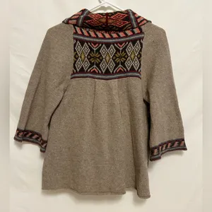 Free‎ People Tan Wool Blend Aztec Cardigan Size Small thumbnail 7